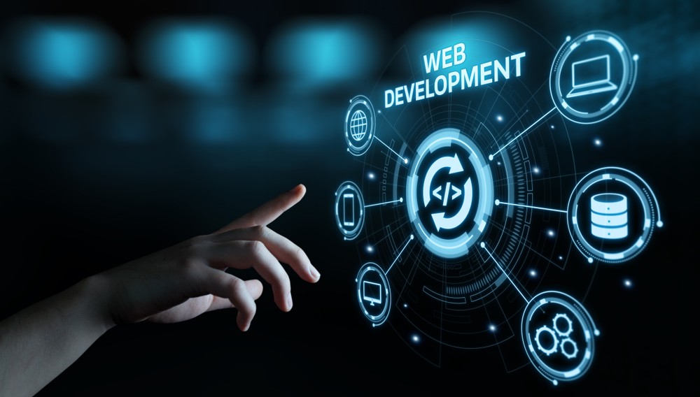 Web development with code on screen
